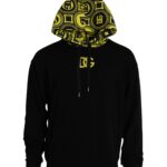 Black Dolce & Gabbana logo cotton hooded sweatshirt with front pocket and relaxed fit, casual and stylish for everyday wear.