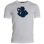 White Dolce & Gabbana King Of Love round neck short sleeve T-shirt with graphic design, casual men's fashion top.