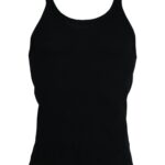 Black sleeveless tank top for men by Dolce & Gabbana, casual underwear T-shirt with a fitted design and smooth fabric.
