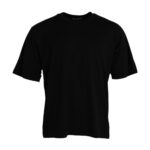 Black cotton round neck short sleeve T-shirt by Dolce & Gabbana, featuring a classic fit and smooth fabric.