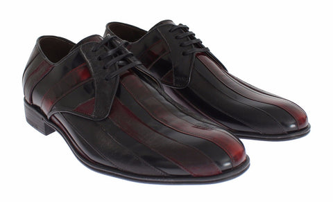 Black Bordeaux leather formal shoes by Dolce & Gabbana, stylish dress shoes with sleek design and polished finish.