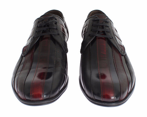 Black Bordeaux leather formal dress shoes by Dolce & Gabbana with sleek design and polished finish.