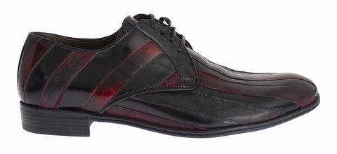 Black Bordeaux leather formal shoes by Dolce & Gabbana with sleek design and polished finish.