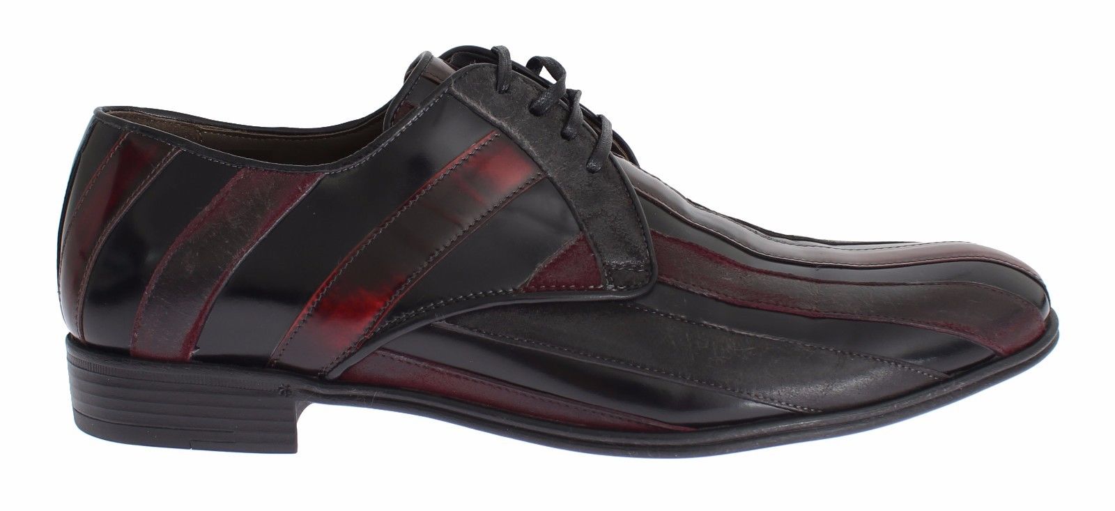 Black Bordeaux leather formal shoes by Dolce & Gabbana, stylish dress shoes with polished finish and classic design.