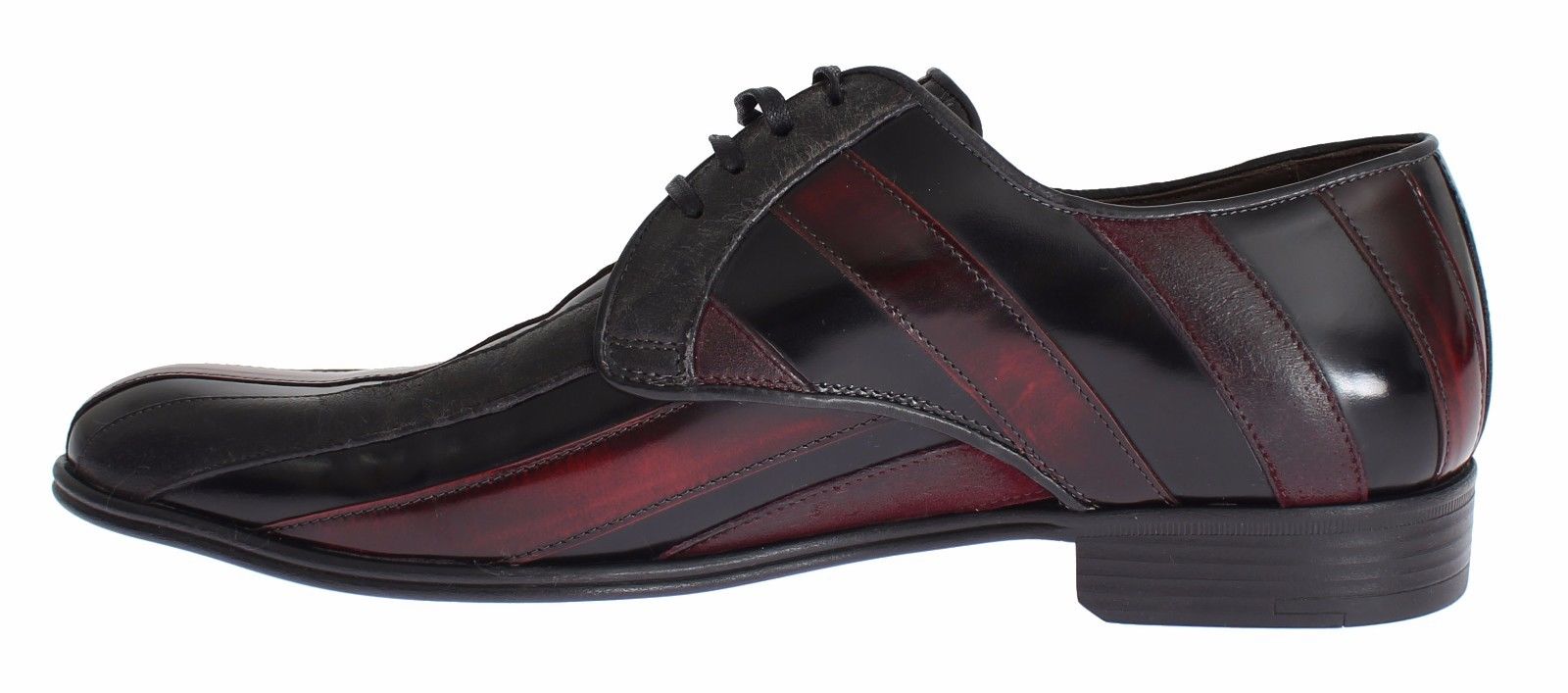 Black Bordeaux leather formal dress shoes by Dolce & Gabbana featuring sleek design and polished finish.