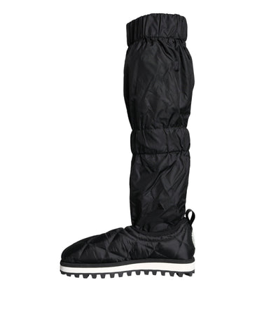 Black quilted high-top sneakers by Dolce & Gabbana, featuring stylish design and durable soles.