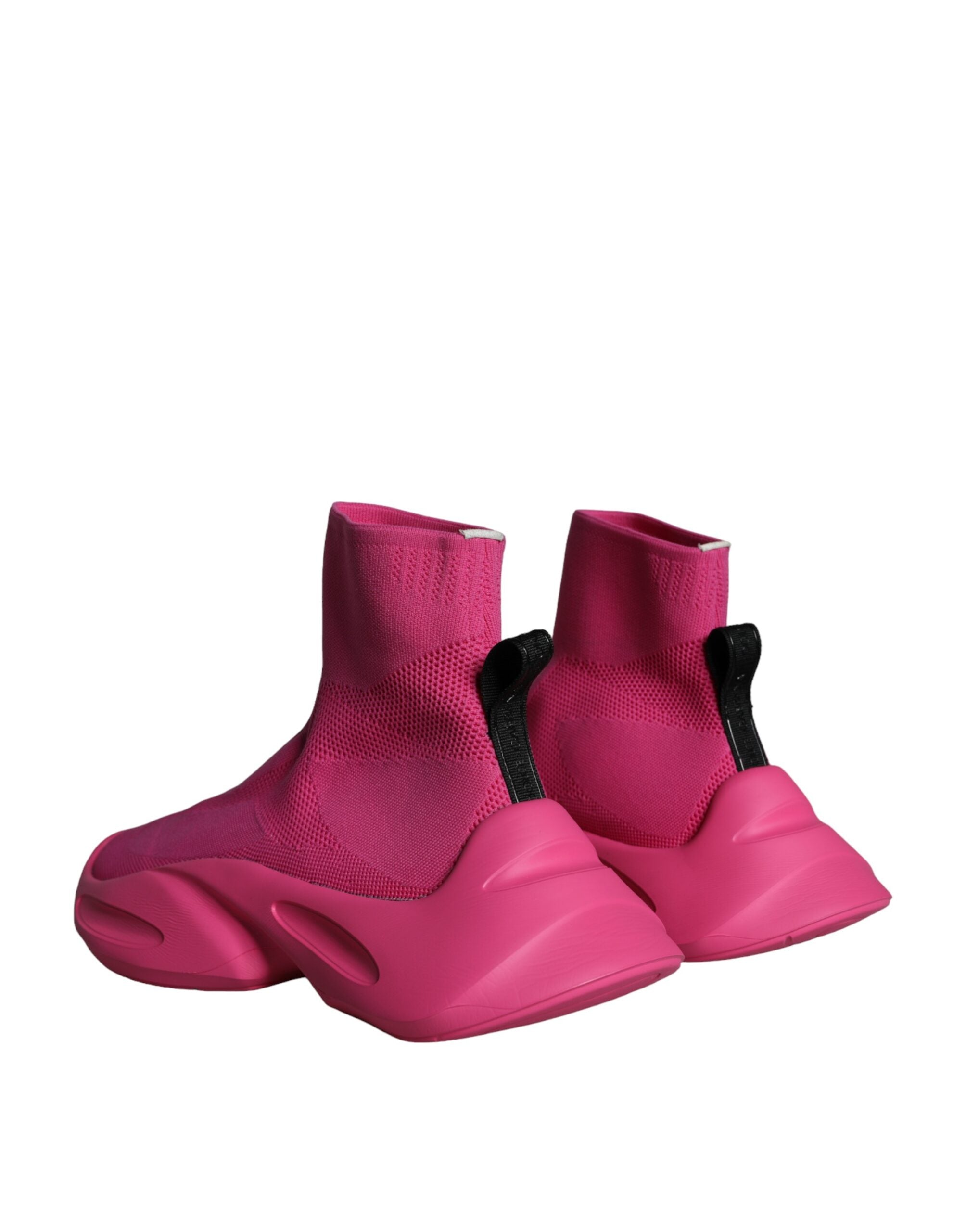 Pink logo print slip-on sneakers by Dolce & Gabbana with casual sneaker design and branded details.