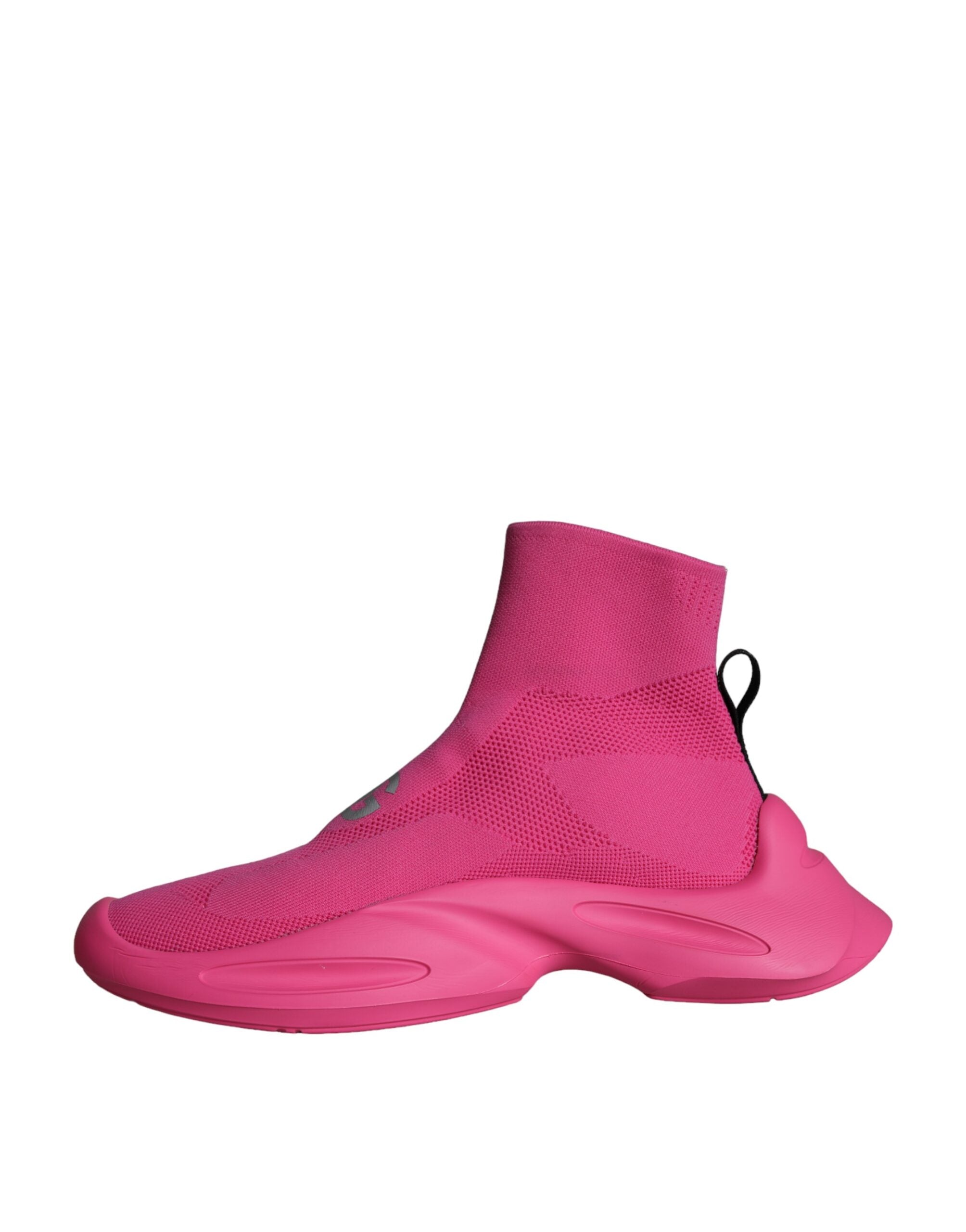Pink Dolce & Gabbana slip-on sneakers with logo print, featuring a casual sneaker design and comfortable fit.