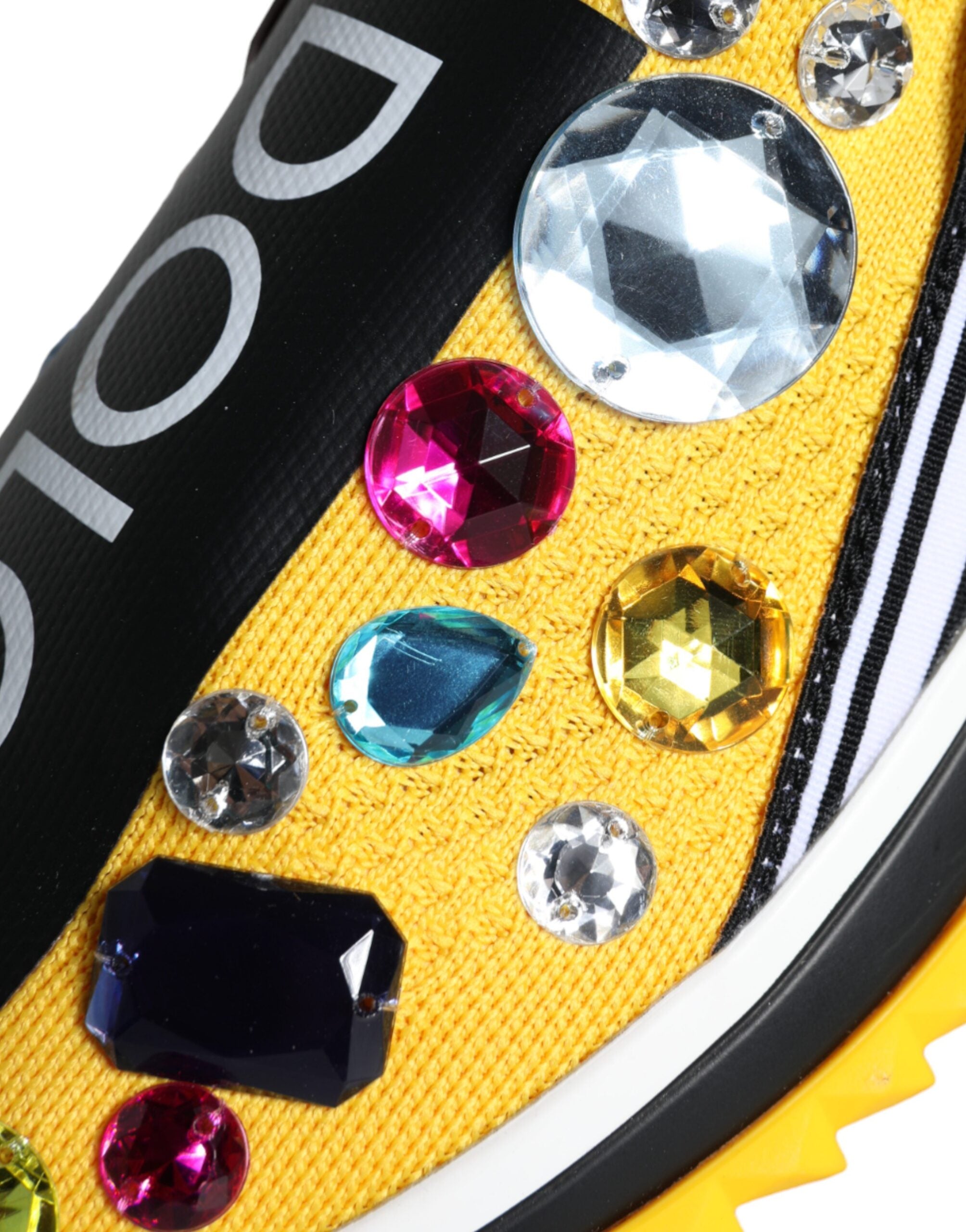 Yellow Sorrento Crystals sneakers for women by Dolce & Gabbana featuring crystal embellishments and stylish sneaker design.