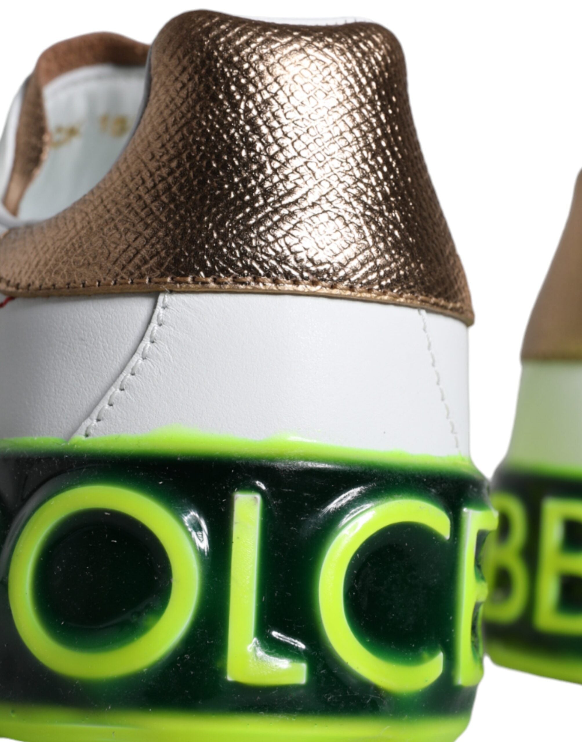 White leather Portofino low top sneakers by Dolce & Gabbana, featuring sleek design and casual style.