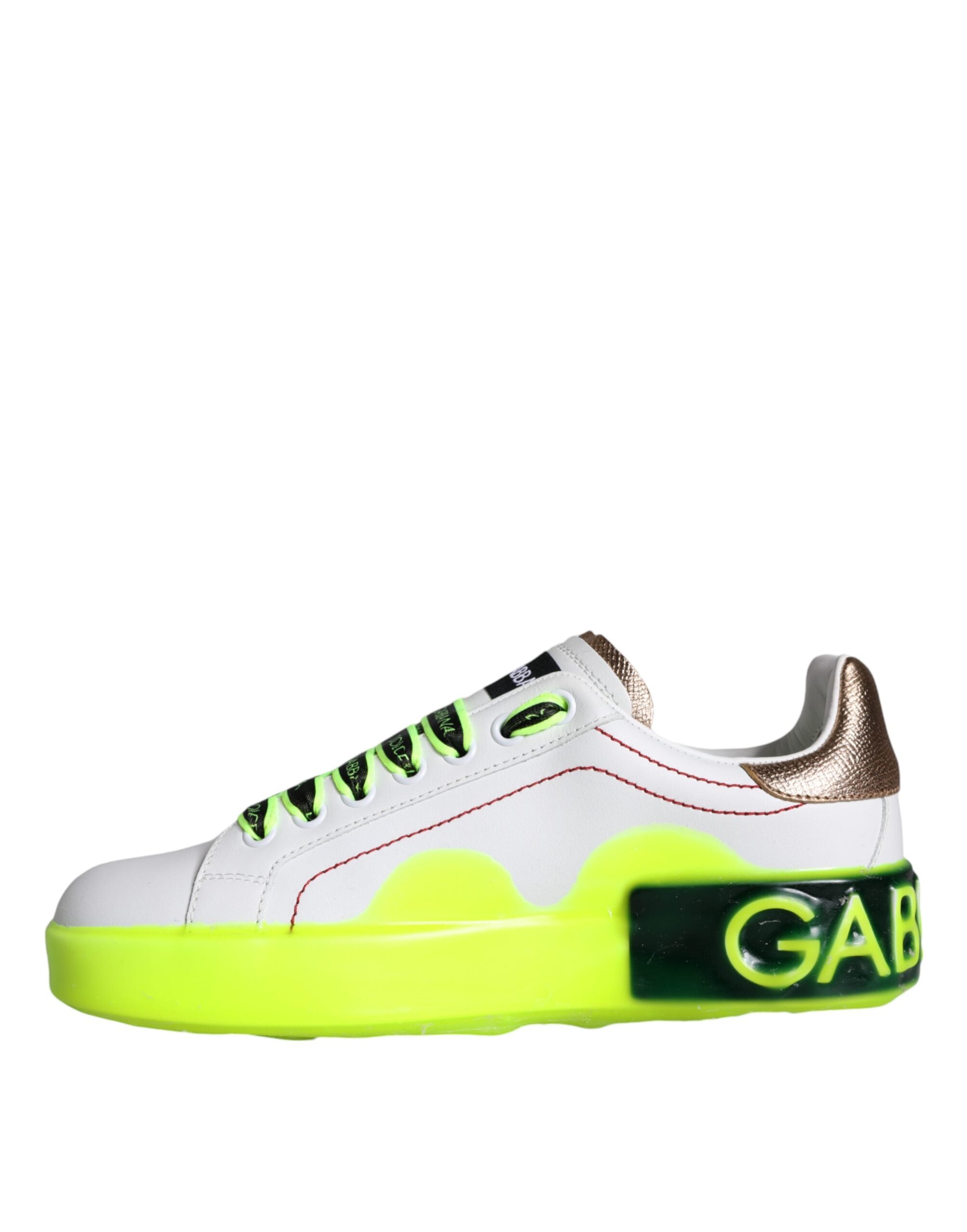 White leather Portofino low top sneakers by Dolce & Gabbana with sleek design and subtle branding.