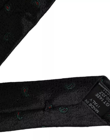 Dark Gray Fantasy 100% Silk Adjustable Men Tie