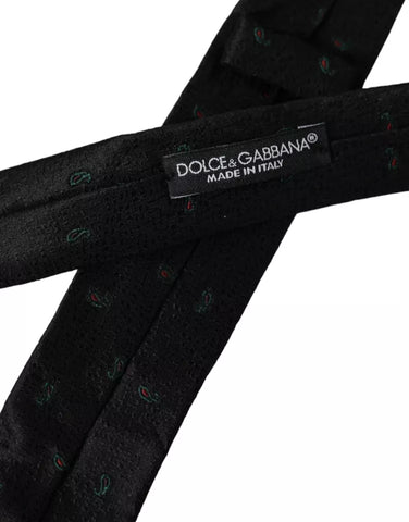 Dark Gray Fantasy 100% Silk Adjustable Men Tie