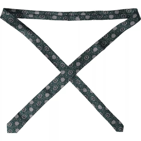 Green floral print silk men's tie by Dolce & Gabbana, featuring an adjustable design and elegant floral pattern.