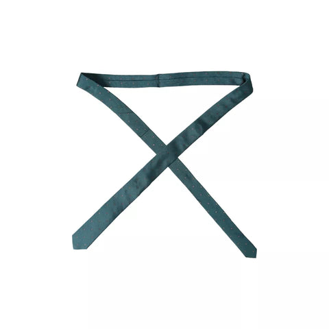 Green patterned silk men's tie by Dolce & Gabbana with adjustable length and elegant design.