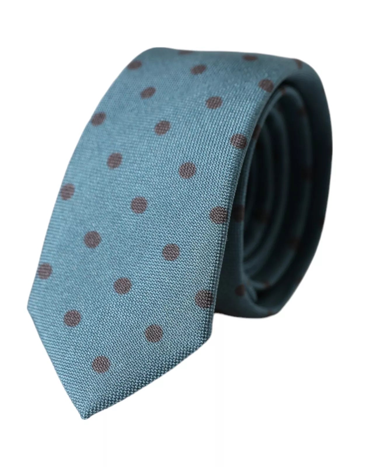 Blue Black Polka Dot Silk Adjustable Men Tie