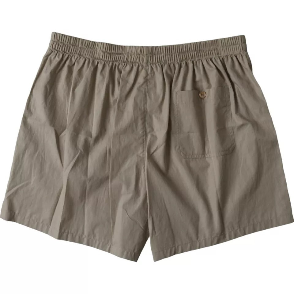 Brown cotton regular boxer shorts underwear from Dolce & Gabbana, featuring a comfortable fit and classic design.