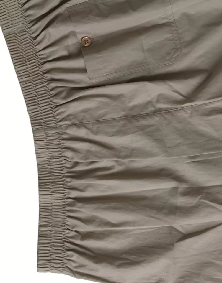 Brown cotton regular boxer shorts underwear by Dolce & Gabbana laid flat, showing waistband and soft fabric texture.