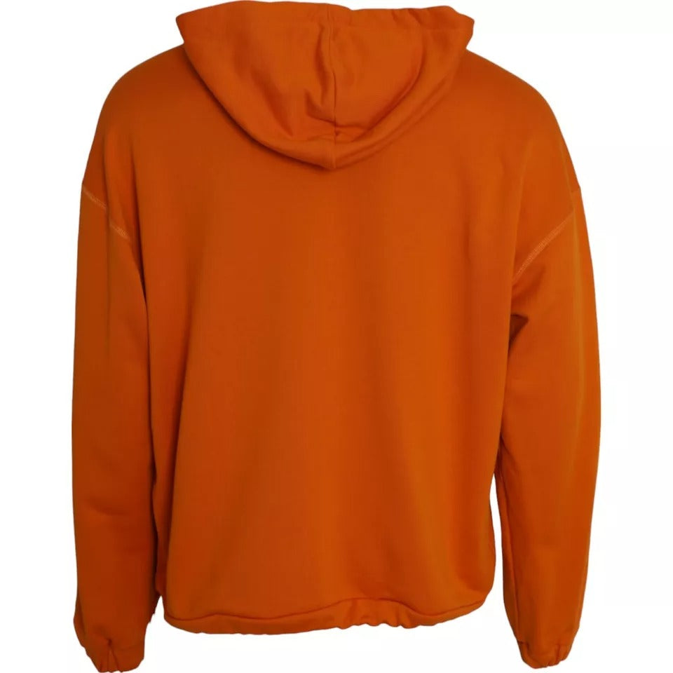 Orange hooded pullover sweatshirt from Dolce & Gabbana with a relaxed fit and casual style, displayed on a plain background.