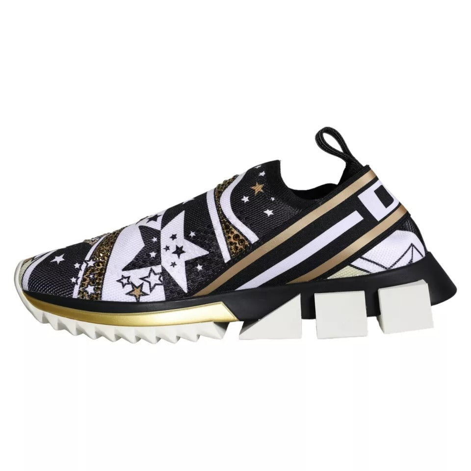 Dolce & Gabbana multicolor comet star print Sorrento sneakers with vibrant design and white rubber sole.