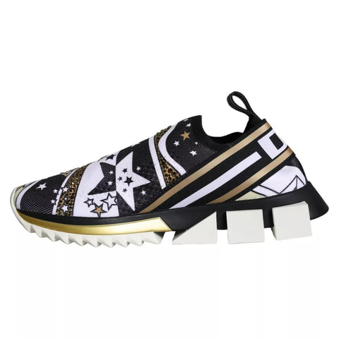 Dolce & Gabbana multicolor comet star print Sorrento sneakers with vibrant design and white rubber sole.