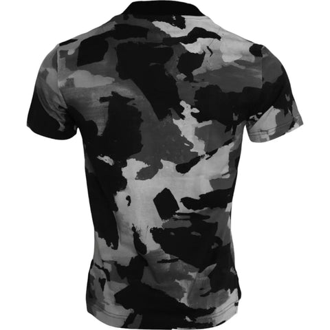 Multicolor camouflage cotton crewneck T-shirt by Dolce & Gabbana, featuring a vibrant camouflage pattern and classic crewneck design.