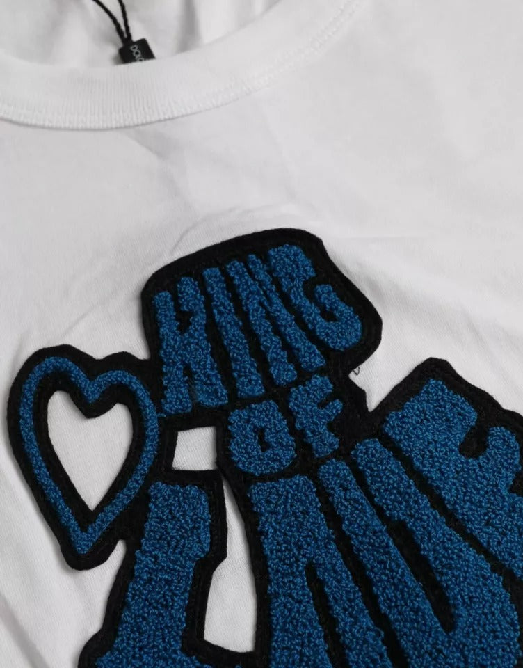 White King of Love round neck short sleeve T-shirt by Dolce & Gabbana, featuring a minimalist design and soft cotton fabric.