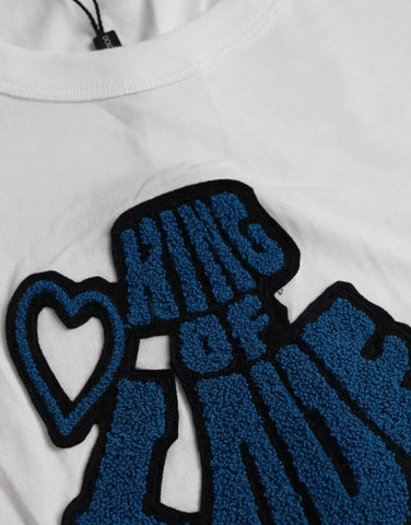 White King of Love round neck short sleeve T-shirt by Dolce & Gabbana, featuring a minimalist design and soft cotton fabric.
