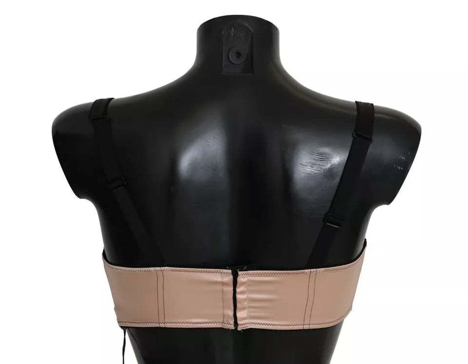 Black straps and pink Balconcino bra by Dolce & Gabbana, featuring delicate lace details and structured cups.