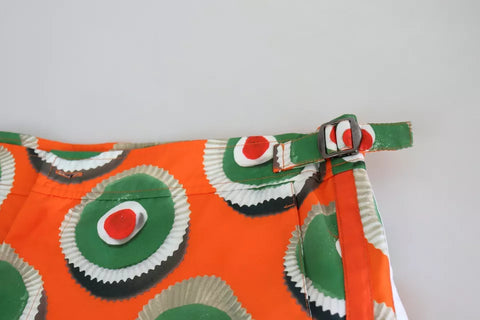 Dolce & Gabbana orange cupcake print beachwear shorts swimwear with a playful, colorful design and comfortable fit.