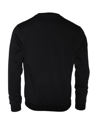Black Medusa fleece cotton crew neck sweatshirt by Versace, featuring the Medusa logo on the front.