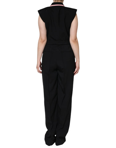 Black wool blend sleeveless jumpsuit dress by Dolce & Gabbana, shown with its fitted silhouette and elegant neckline.