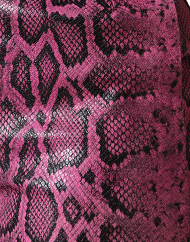 Pink leather high waist hot pants shorts by Dolce & Gabbana, featuring a fitted design and sleek leather finish.