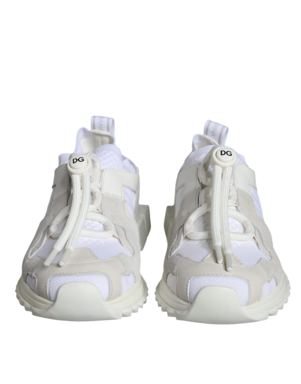 White mesh Sorrento trekking sneakers by Dolce & Gabbana, featuring sporty design and comfortable lacing.