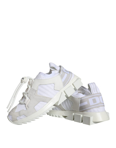 White mesh Sorrento trekking sneakers by Dolce & Gabbana with cushioned soles and stylish design, suitable for outdoor adventures.