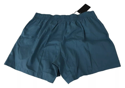 Blue cotton regular boxer shorts underwear by Dolce & Gabbana, soft fabric, elastic waistband, and classic fit.