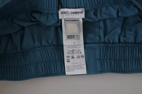 Blue cotton regular boxer shorts underwear by Dolce & Gabbana, soft fabric with a comfortable fit and classic design.