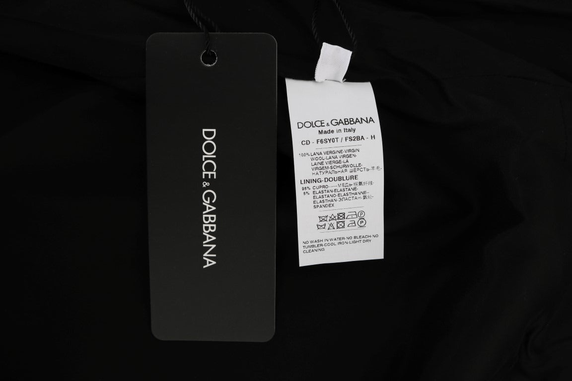 Gray polka dotted sheath wool dress by Dolce & Gabbana, featuring a fitted silhouette and classic pattern.