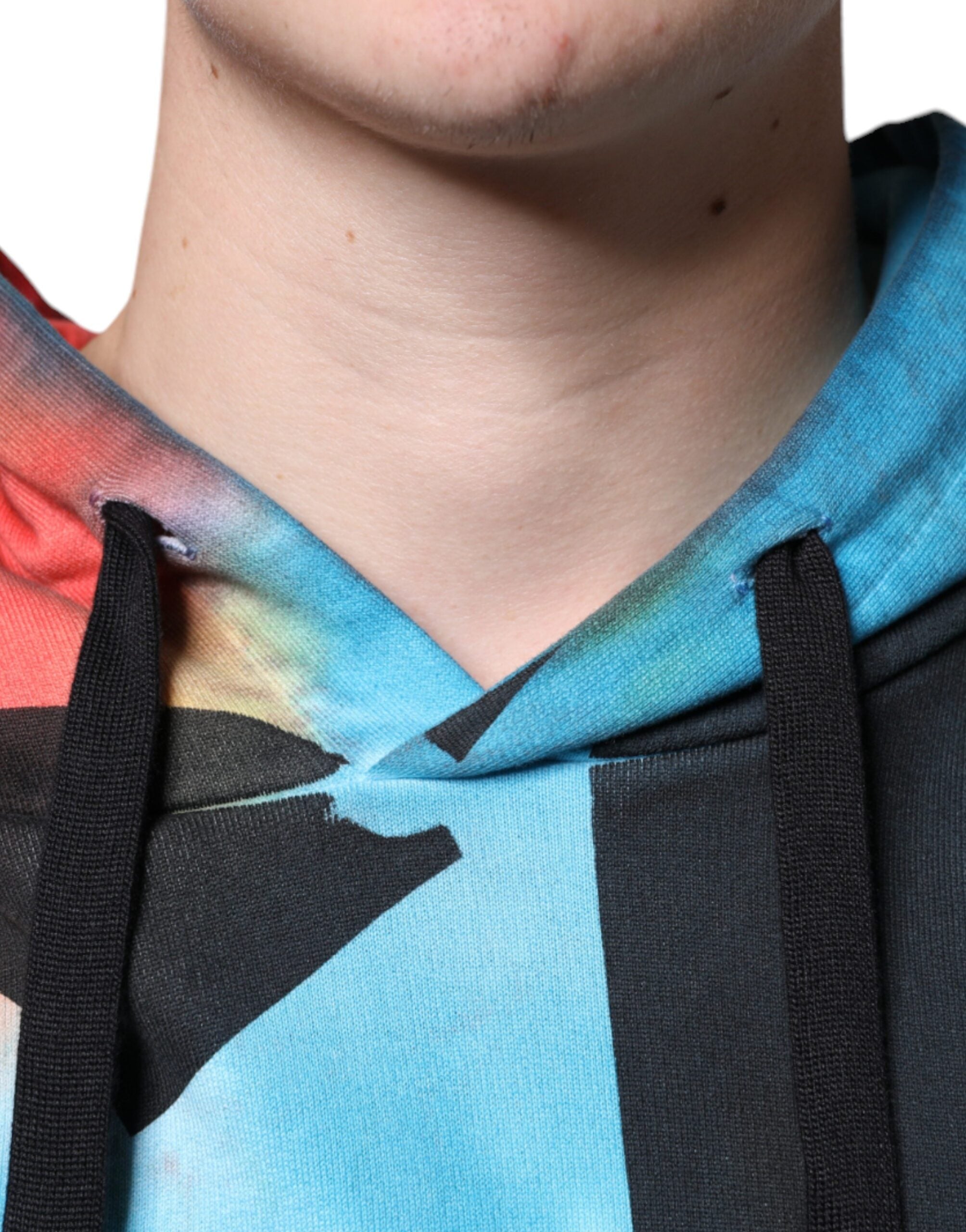 Multicolor tie-dye hooded sweatshirt by Dolce & Gabbana, showing vibrant pattern and cozy hoodie design.