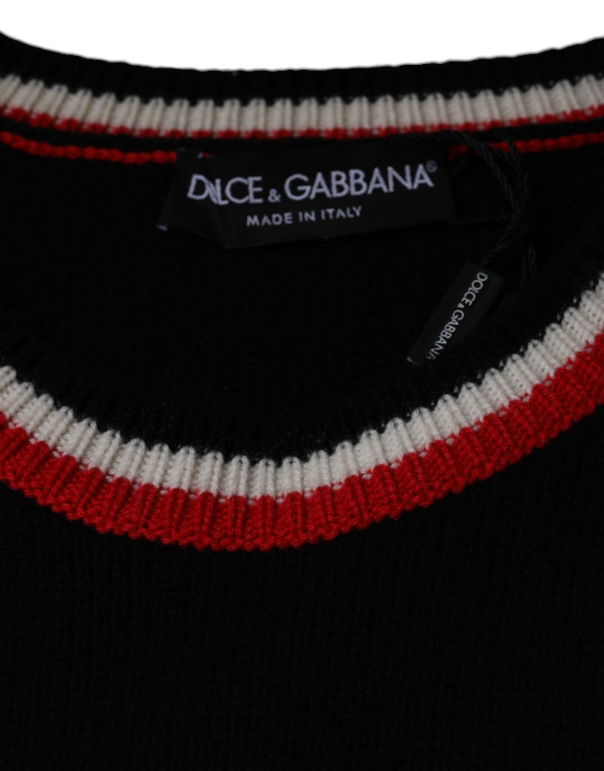 Black cashmere pig of the year pullover sweater by Dolce & Gabbana, featuring a detailed pig embroidery on soft cashmere fabric.