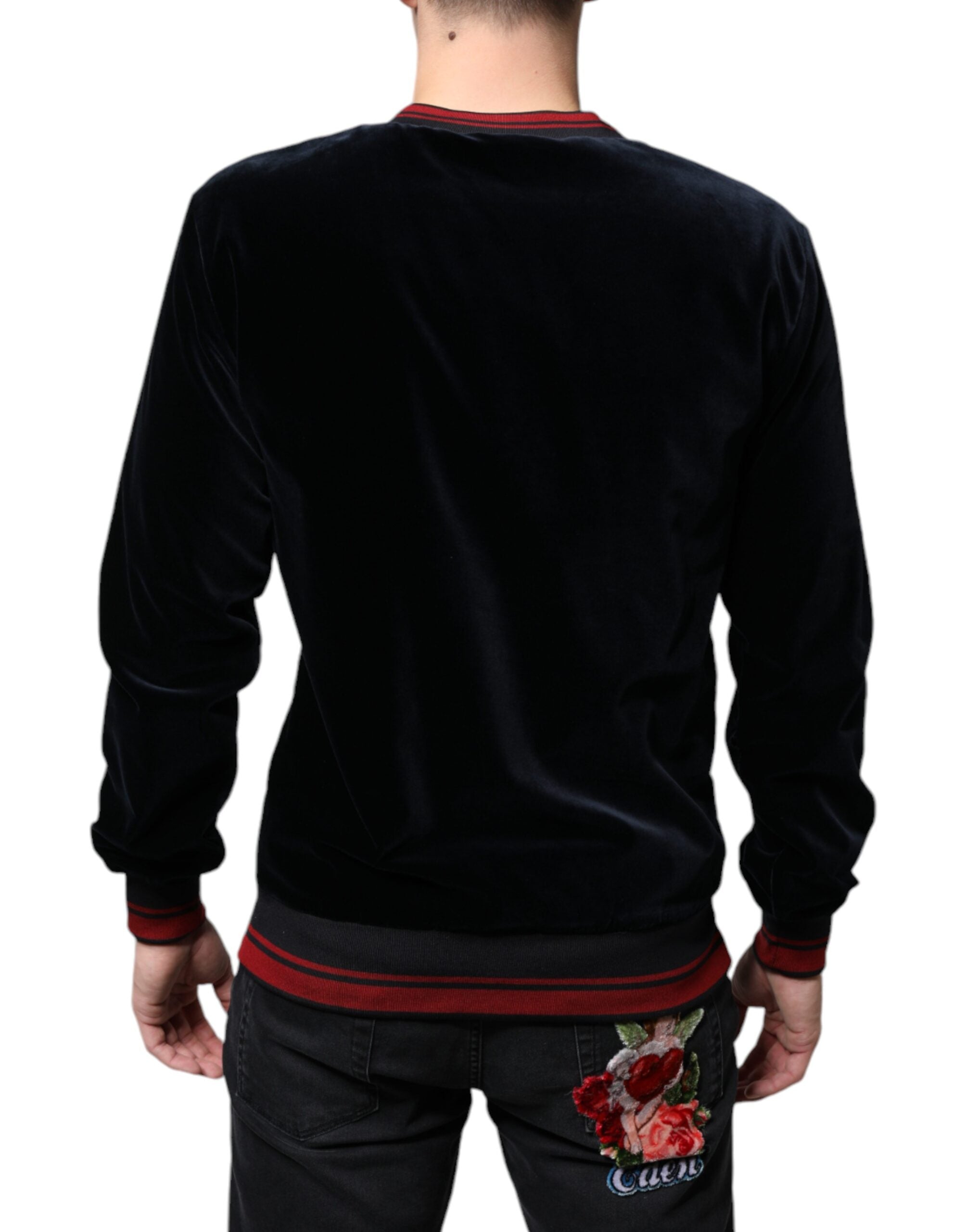 Multicolor Jacquard crew neck sweatshirt sweater by Dolce & Gabbana, featuring intricate knit pattern and vibrant design.