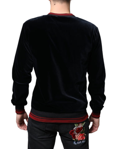 Multicolor Jacquard crew neck sweatshirt sweater by Dolce & Gabbana, featuring intricate knit pattern and vibrant design.