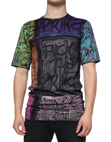 Dolce & Gabbana multicolor graphic print cotton T-shirt showing vibrant design on front.