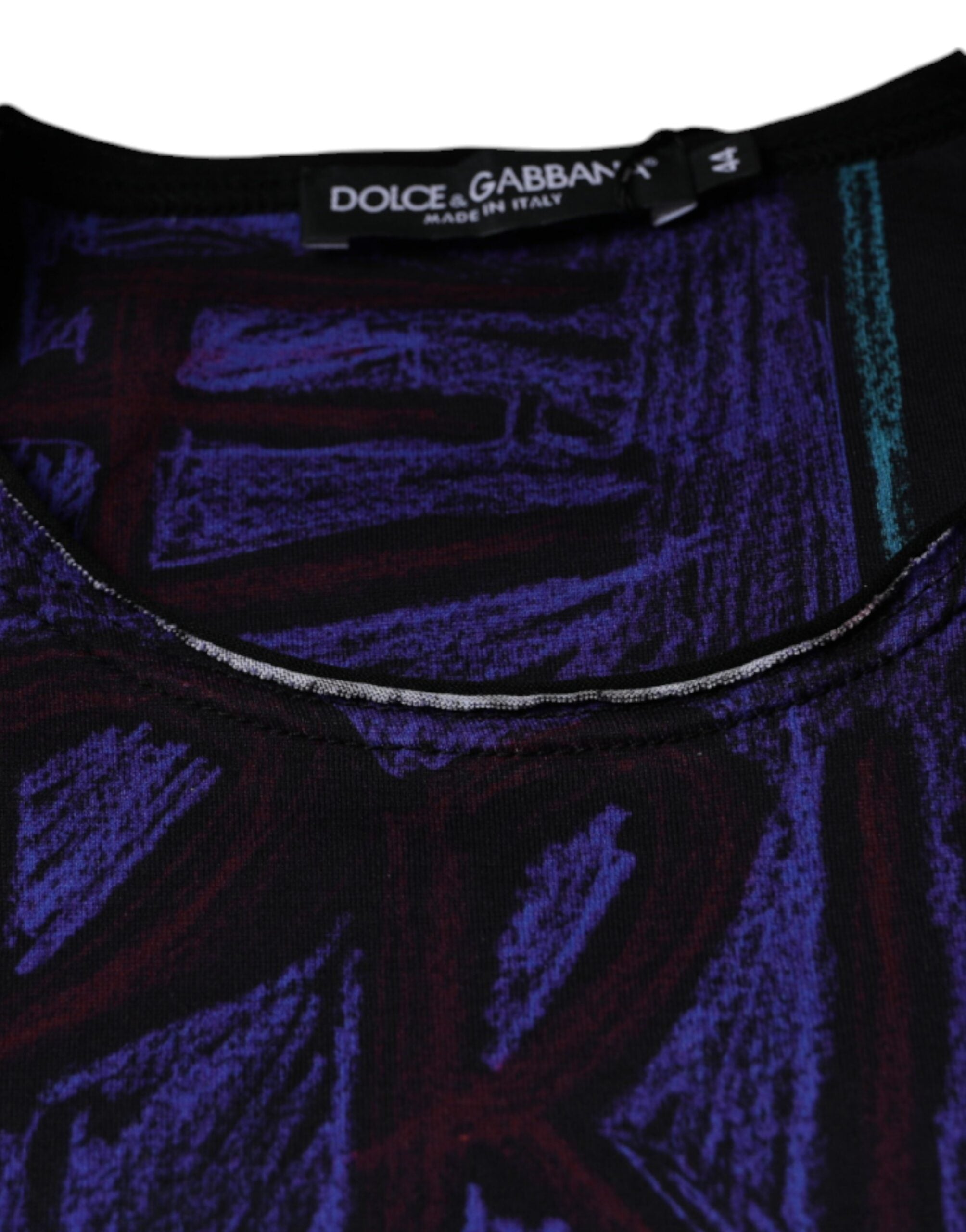 Multicolor graphic print cotton T-shirt by Dolce & Gabbana featuring bold design and comfortable fit.