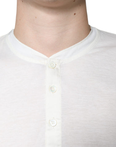 Off White cotton short sleeve T-shirt by Dolce & Gabbana, featuring a classic fit and minimalist design.