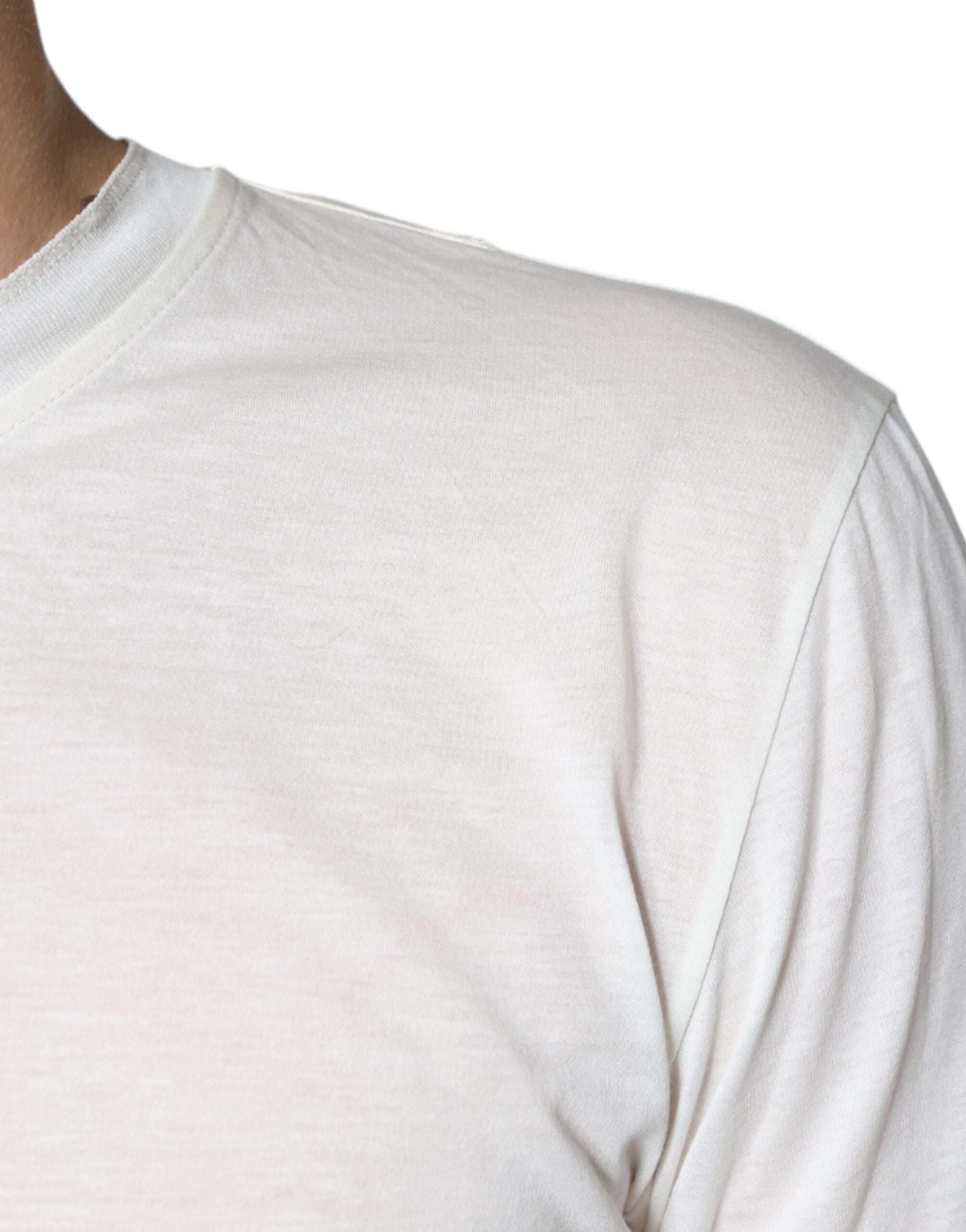 Off White Dolce & Gabbana cotton short sleeve T-shirt with a casual fit and clean design, displayed on a plain background.