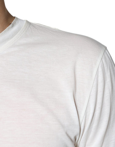 Off White Dolce & Gabbana cotton short sleeve T-shirt with a casual fit and clean design, displayed on a plain background.
