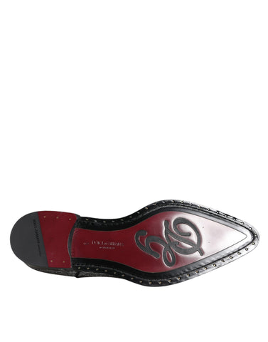 Silver polyurethane derby dress shoes by Dolce & Gabbana, featuring a sleek formal design and polished finish.