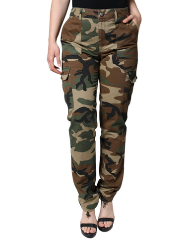 Multicolor camouflage cargo pants by Dolce & Gabbana featuring multiple pockets and a relaxed fit.