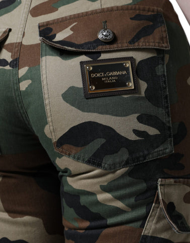 Multicolor camouflage cargo pants by Dolce & Gabbana featuring multiple pockets and a relaxed fit.